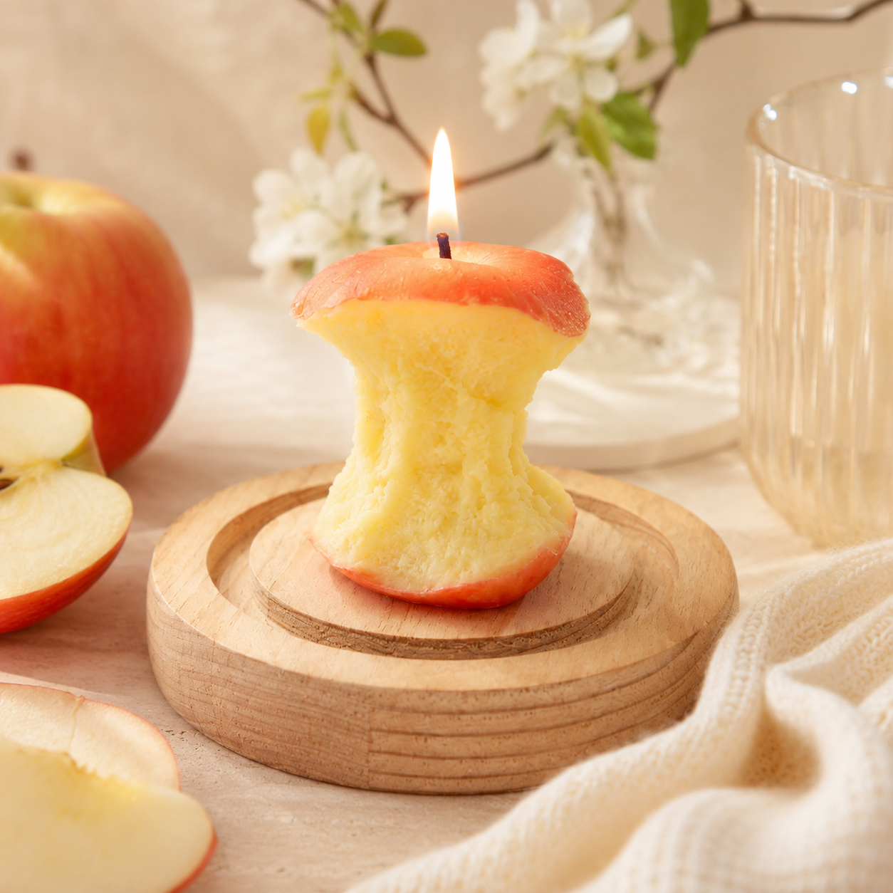 Realistic Apple Core Scented Candle
