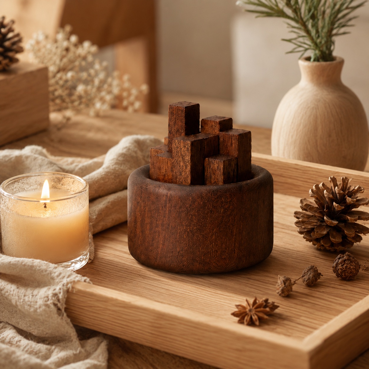 Solid Wood Aroma Diffuser Block