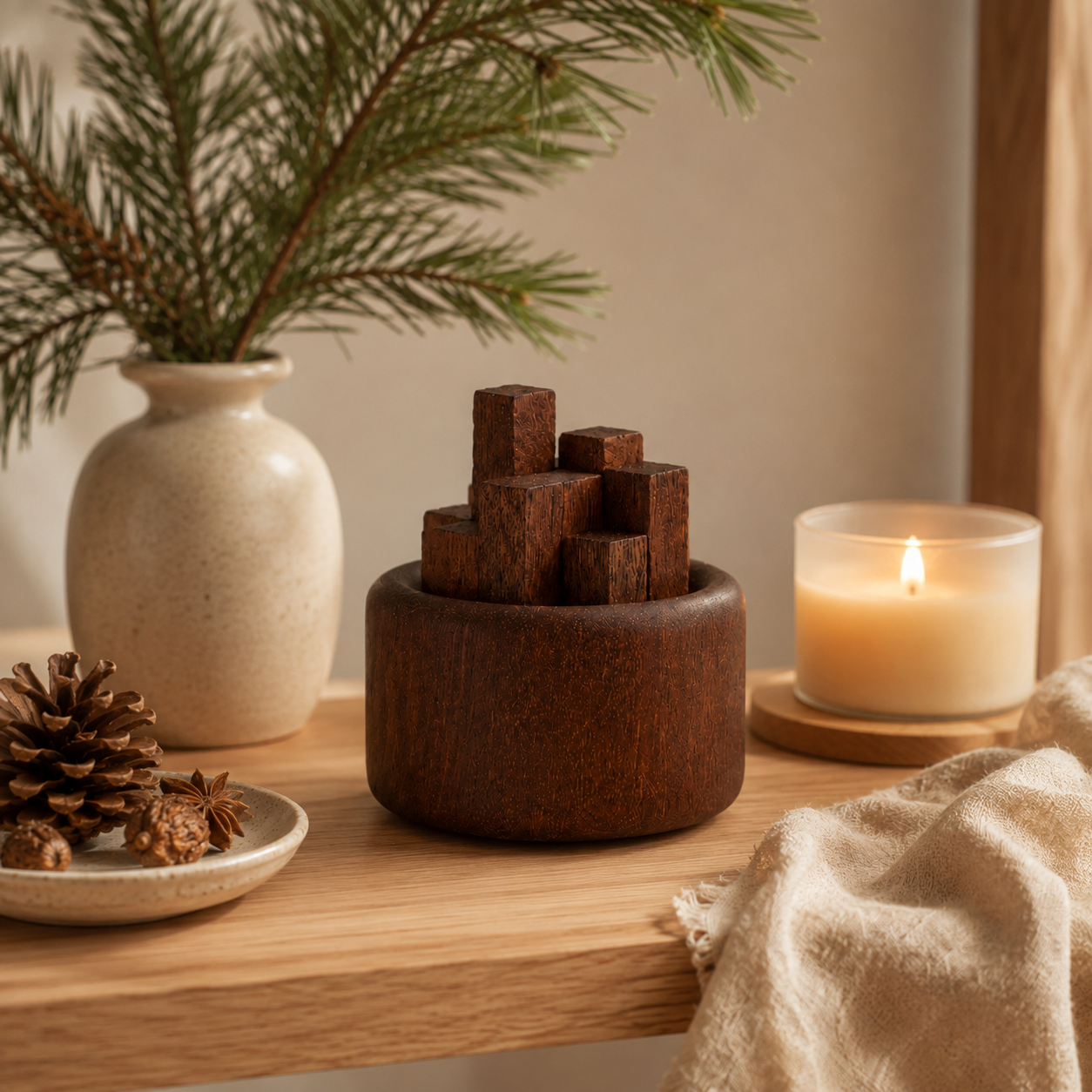 Solid Wood Aroma Diffuser Block