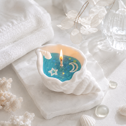 Blue Ocean Shell Scented Candle