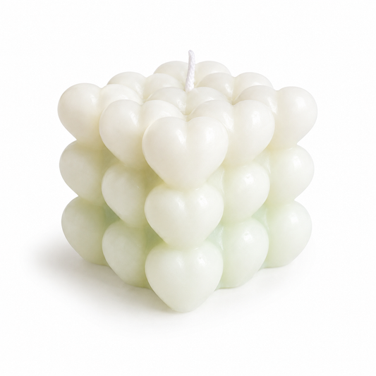Gradient Green Heart Cube Scented Candle