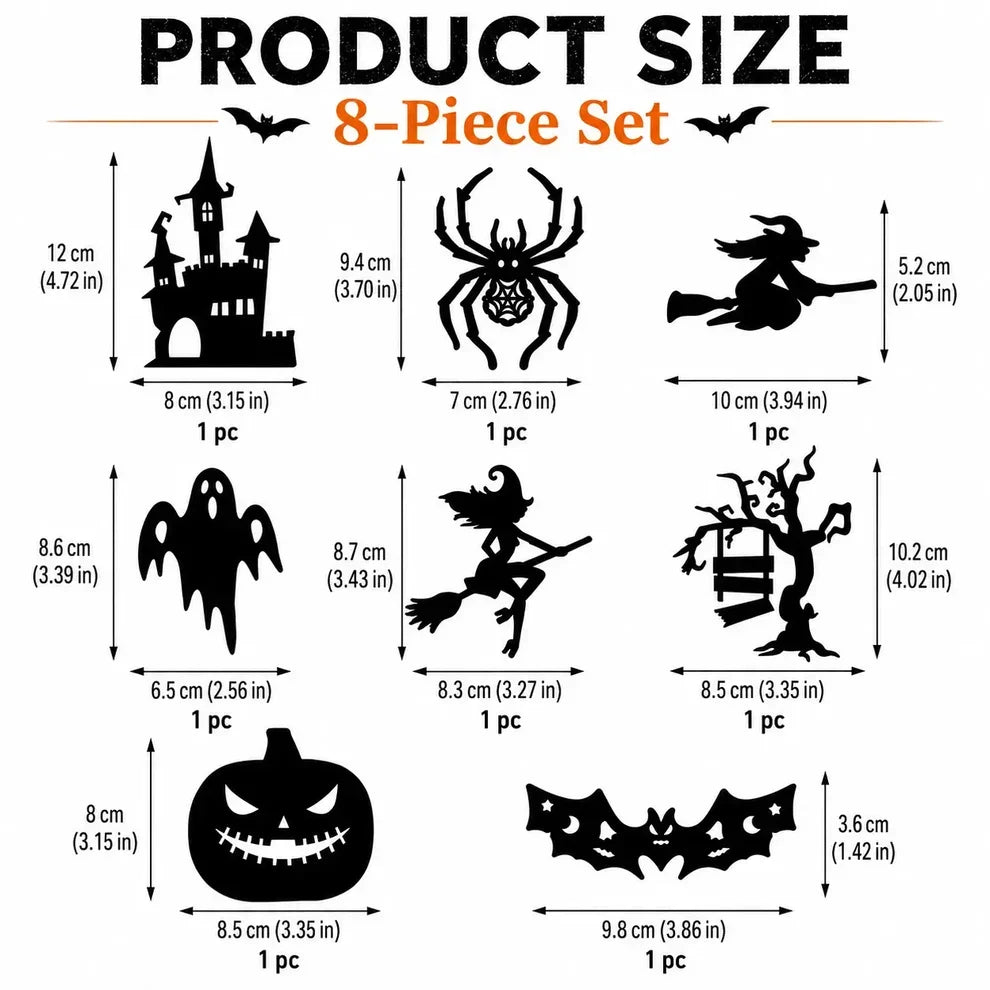 Halloween LED Silhouette Wall Light Stickers,Battery Powered Peel & Stick Decor Lights🎃
