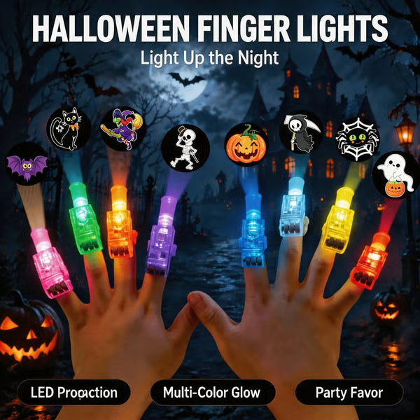 🔥Last Day 50% OFF | Halloween Finger Projector Lights - The Ultimate Trick-or-Treat Party Pack!