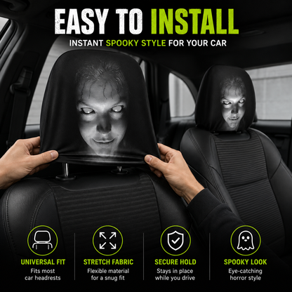 Turn Heads & Get Laughs! 😂 2PCS Hilarious Car Headrest Covers