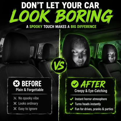 Turn Heads & Get Laughs! 😂 2PCS Hilarious Car Headrest Covers