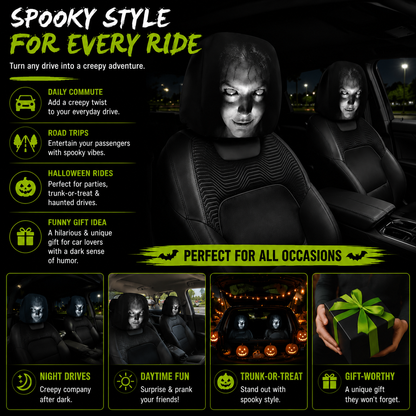Turn Heads & Get Laughs! 😂 2PCS Hilarious Car Headrest Covers