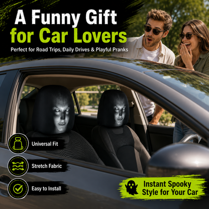 Turn Heads & Get Laughs! 😂 2PCS Hilarious Car Headrest Covers