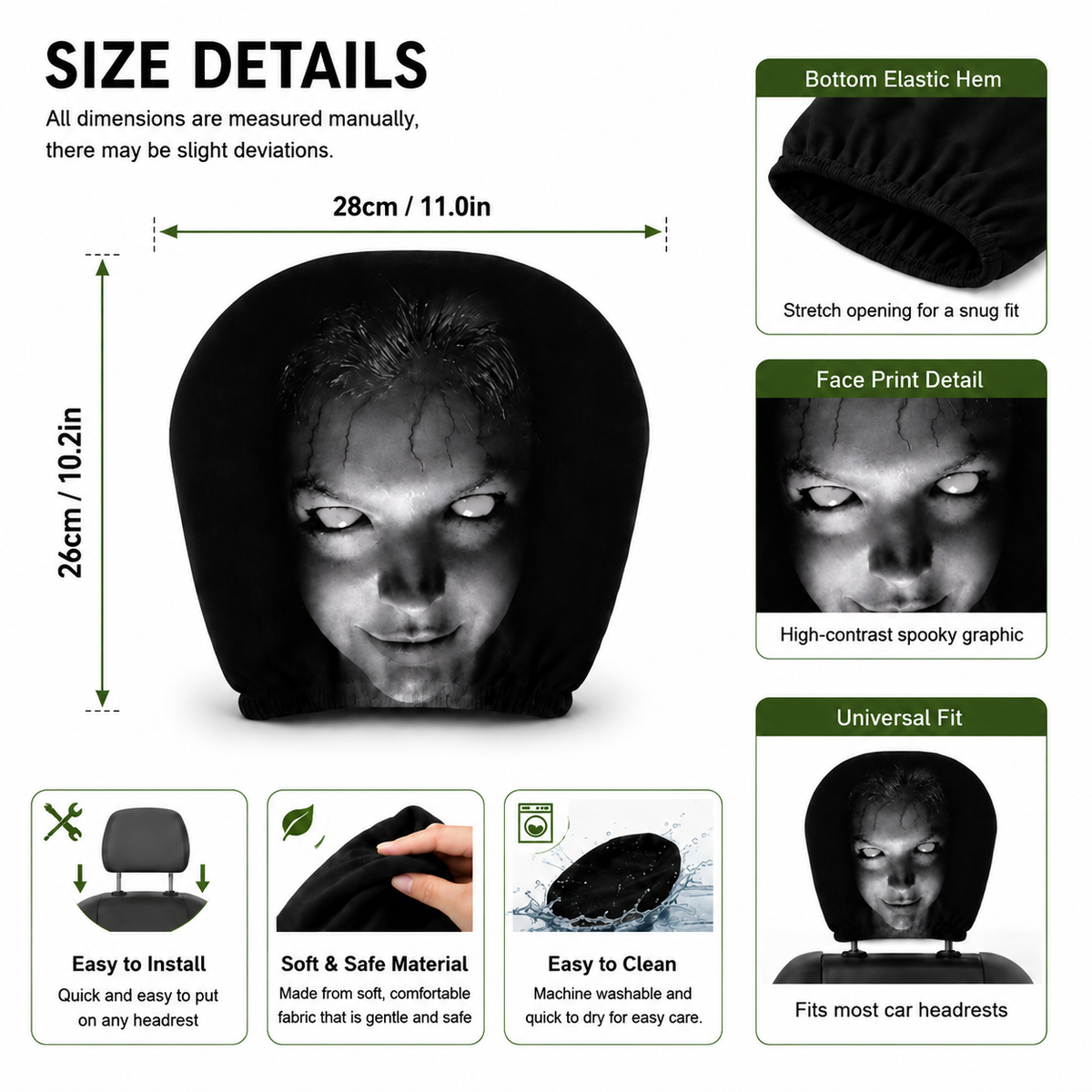 Turn Heads & Get Laughs! 😂 2PCS Hilarious Car Headrest Covers